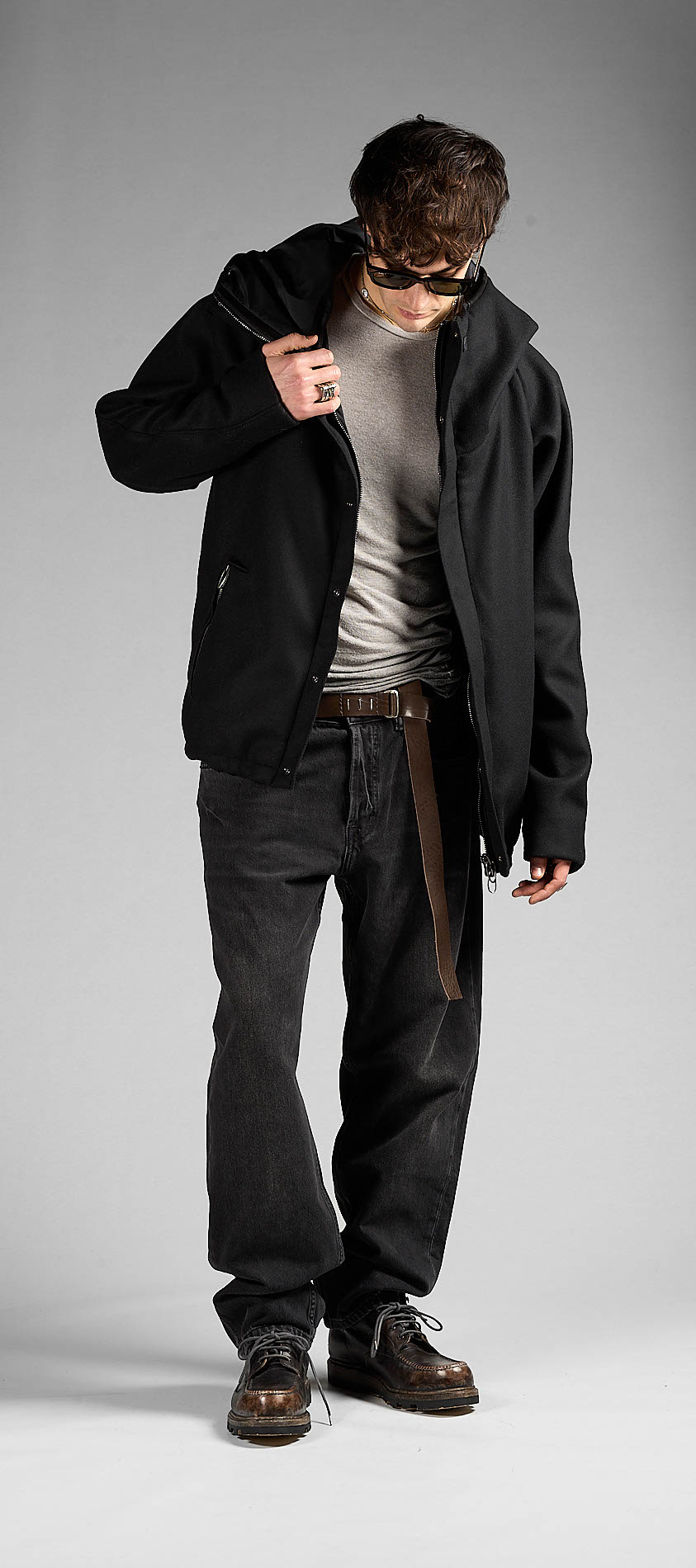 DANIELE BASTA LEATHER AND SILVER JACKET 